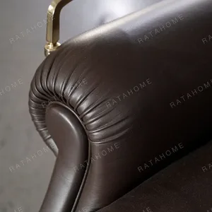 Cigar Wingback Armchair in clay — detail