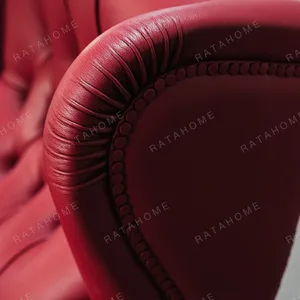 Cigar Wingback Armchair in Red Leather — detail