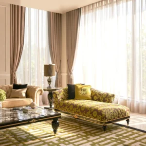Classical Chaise Lounge in beech — front view
