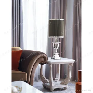 Classical Sofa Set in Coffee and Orange Velvet with Gilded — in a room setting