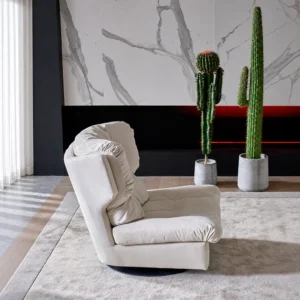 Cloud Single Sofa in velvet — front view