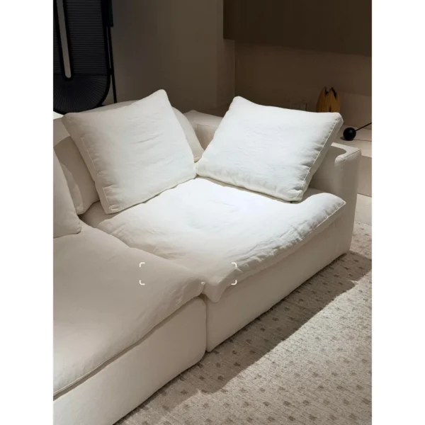 Cloud Goose Down Modular Sofa in White — in a room setting