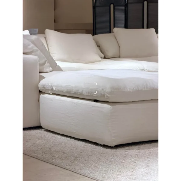 Cloud Goose Down Modular Sofa in White — in a room setting