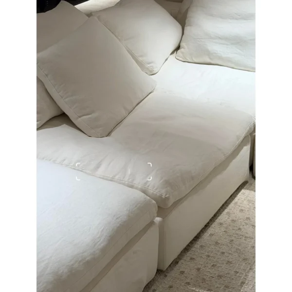 Cloud Goose Down Modular Sofa in White — in a room setting