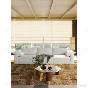 Cloud Modular Sofa in Mica White Linen with Down Cushions — in a room setting