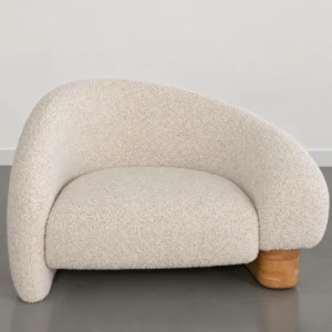 Cloud Toast Sherpa Chair in solid wood — front view