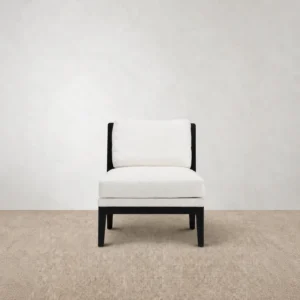 Cogolin Lounge Chair in solid oak — front view