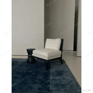 Cogolin Black Oak Slipper Chair in Cream Fabric, 65 cm — in a room setting