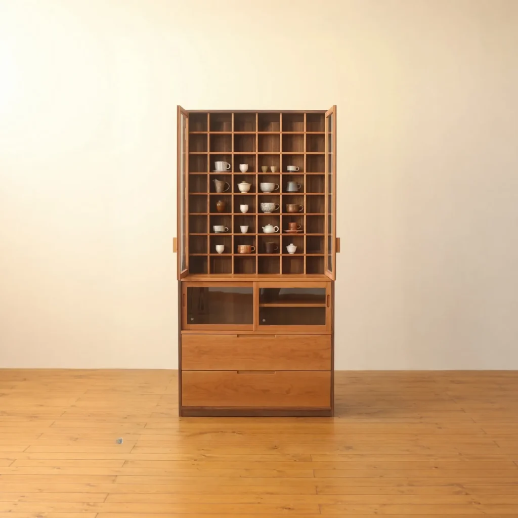 Collector Display Cabinet in walnut — front view