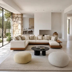 Connelly Modular Sofa Leather Base in leather — front view