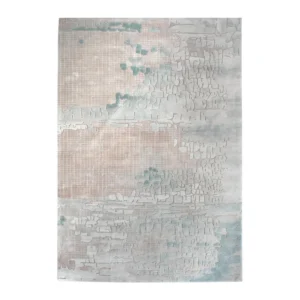 Cool Tone Salt Lake Texture Rug in Blush and Ice Blue — front view