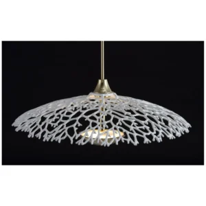 Coral Lace Umbrella Pendant Light in White, 30 cm — in a room setting
