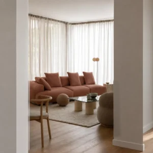 Corduroy Sofa in velvet — front view