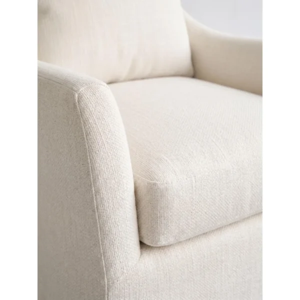 Cotton Linen Slipcovered Armchair in Off-White, 71 cm — in a room setting
