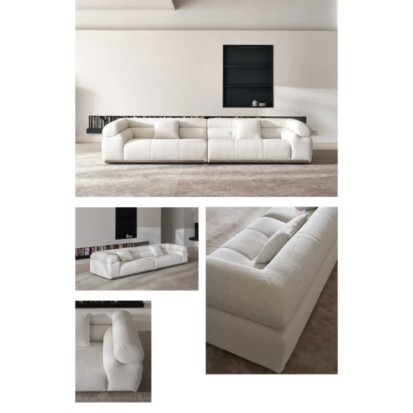 Low-Back Modular Seating System in olive — in a room setting