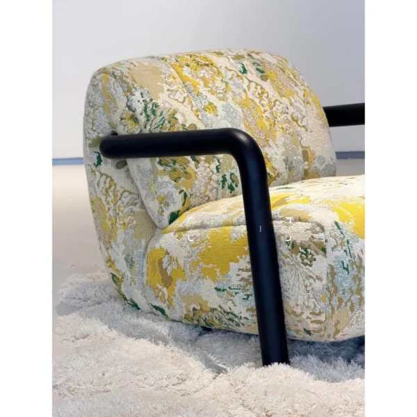 Cream-Style Armchair in mustard — in a room setting