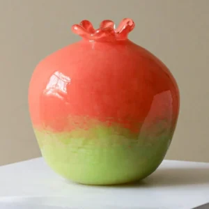 Pomegranate Glass Bud Vase in red — front view