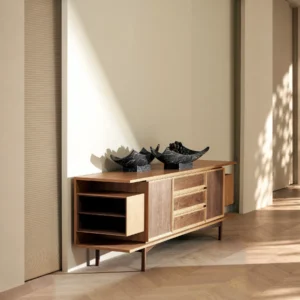 Cube Cabinet in solid oak — front view