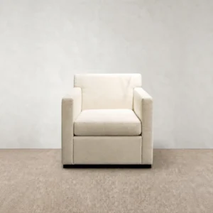 Cube Lounge Chair in solid oak — front view