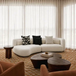 Velvet Curved Sofa in velvet — front view