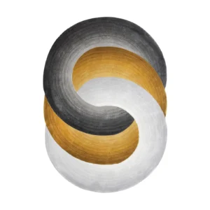 Custom Hand-Tufted Interlocking Rings Rug in slate — front view
