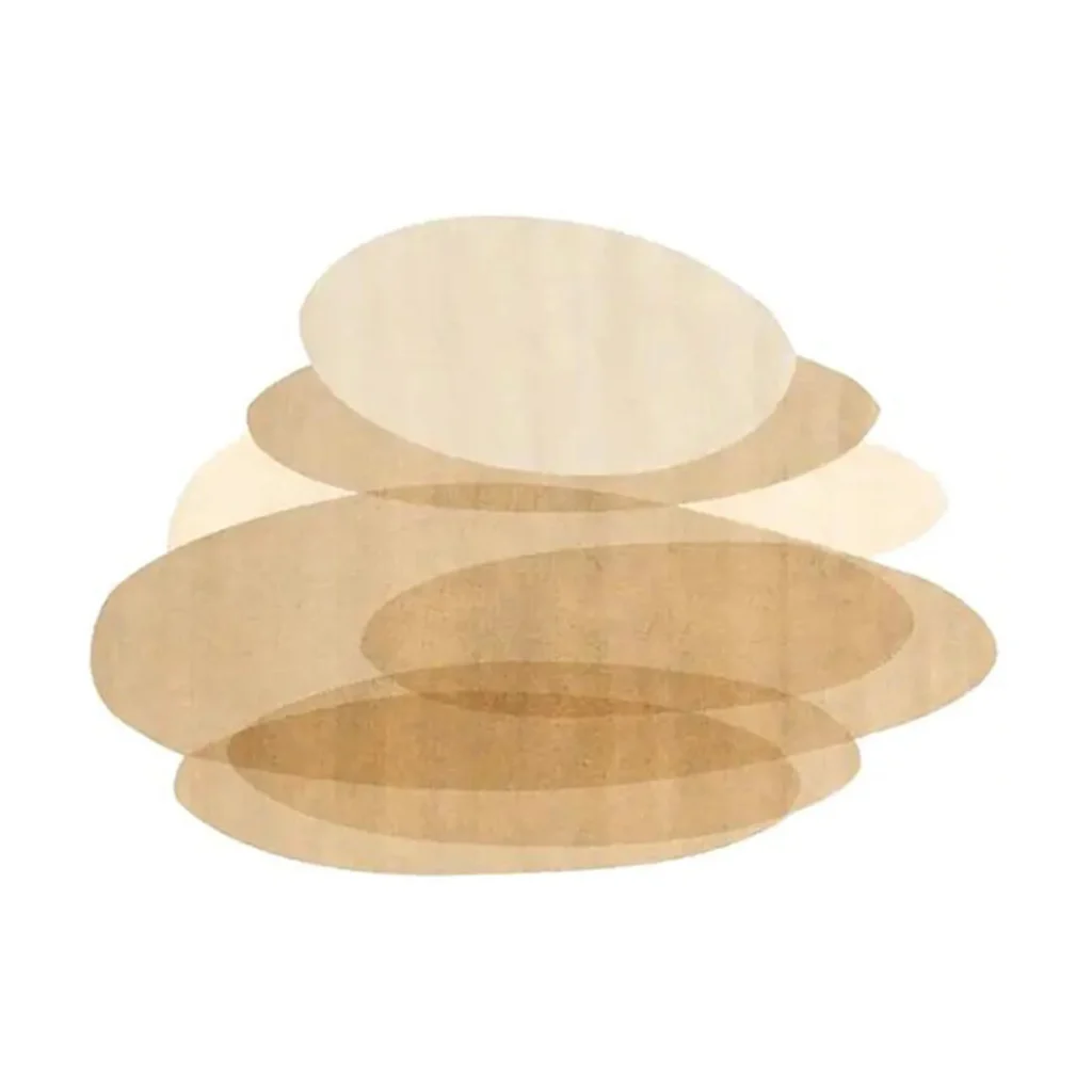 Custom Stacked Pebble Rug in Sand and Cream — front view