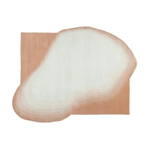 Custom Pond Rug in Cream and Peach with Irregular Edge — front view