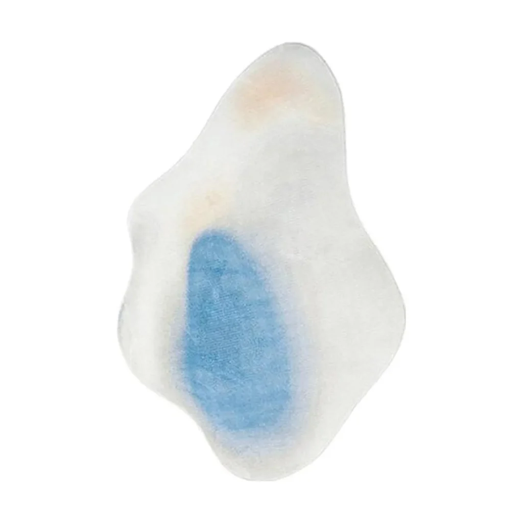 Custom Ink Drop Rug in Cream with Blue Wash — front view