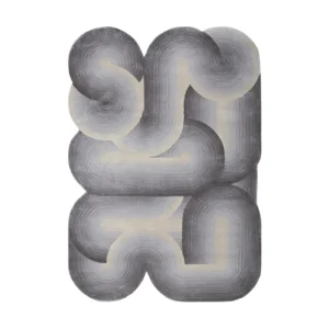 Custom Tube Maze Rug in Grey Gradient — front view