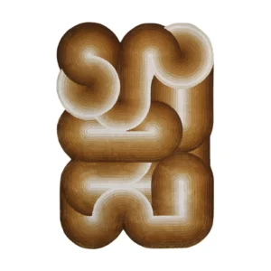 Custom Tube Maze Rug in Caramel Gradient — front view