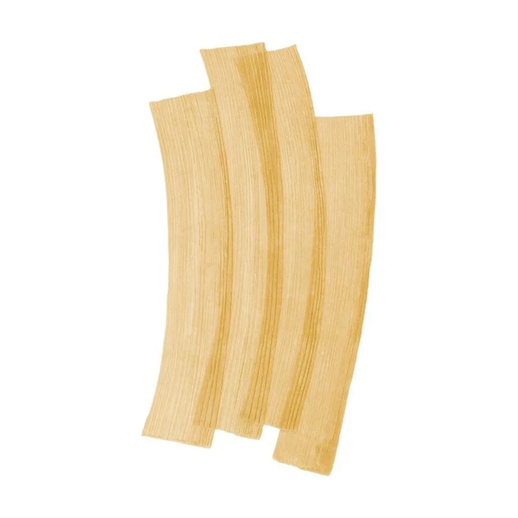Custom Curved Plank Rug in Honey Yellow — front view
