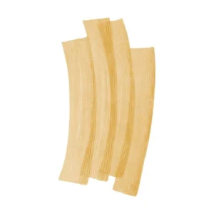 Custom Curved Plank Rug in Honey Yellow — front view