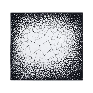Custom Cracked Ice Rug in Black and White — front view