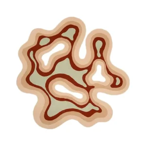 Custom Contour Blob Rug in Blush, Rust and Sage — front view