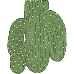 Custom Cactus Rug in Green with Dotted Spines — in a room setting