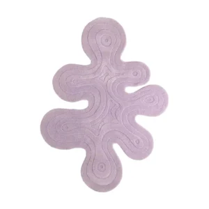 Custom Lilac Splash Rug with Contour Relief in plum — front view