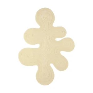 Custom Cream Splash Rug with Contour Relief in oatmeal — front view
