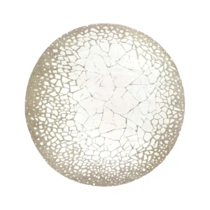 Custom Cracked Ice Round Rug in Cream and Grey — front view