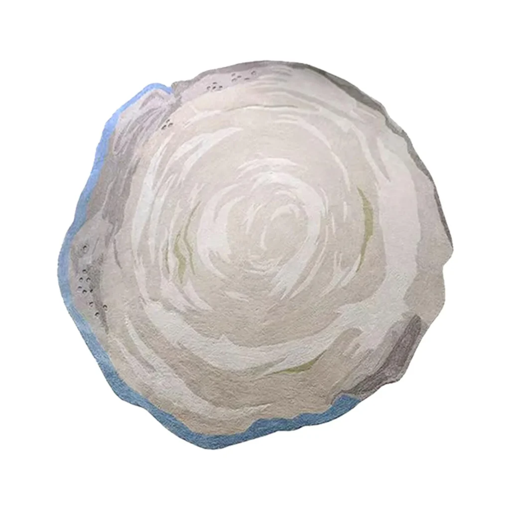 Custom Swirl Stone Round Rug in slate — front view