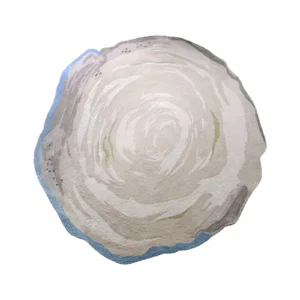 Custom Swirl Stone Round Rug in slate — front view