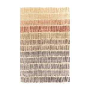 Custom Gradient Stripe Rug in Sand, Rust, Lilac and Navy — front view