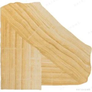 Custom Folded Plank Rug in Honey Wood Grain — in a room setting