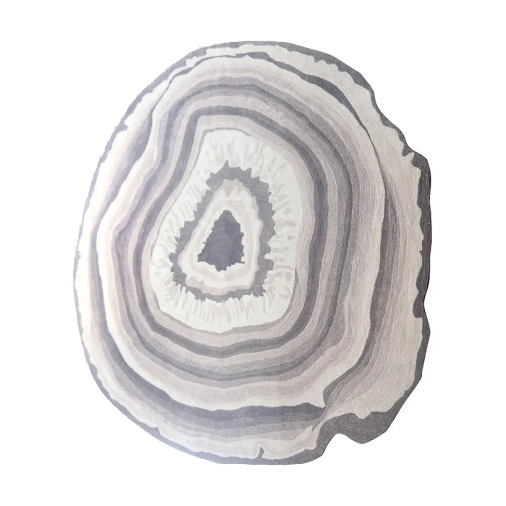 Custom Grey Agate Slice Rug in slate — front view