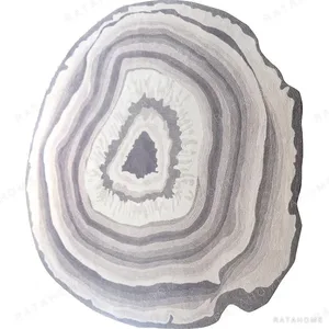 Custom Grey Agate Slice Rug in slate — in a room setting