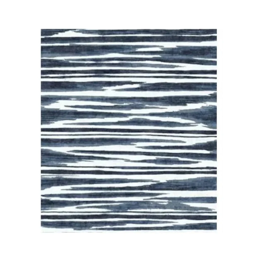 Custom Ink Stripe Rug in Navy and White — front view