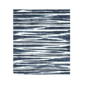 Custom Ink Stripe Rug in Navy and White — front view