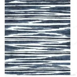 Custom Ink Stripe Rug in Navy and White — in a room setting