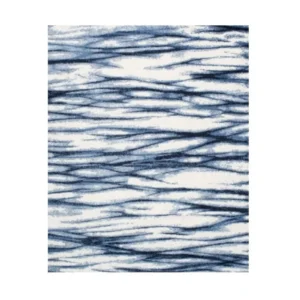 Custom Crossed Stripe Rug in Navy and White — front view
