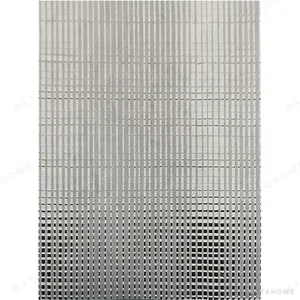 Custom Gradient Grid Rug in Grey and Cream — in a room setting