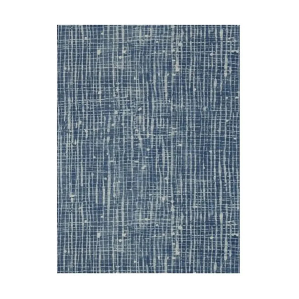 Custom Denim Weave Texture Rug in Blue — front view